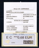 ATM, NABANCO, EC 0.68, PAPIER COINS GRANDS ARRONDIS, N° 55 AU CATALOGUE MICHEL, ECOPLI, AVEC RECU. - 2000 Type « Avions En Papier »