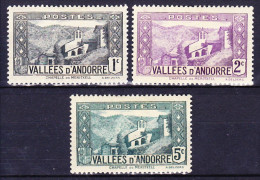 ANDORRE 1932-33 YT N° 24, 25 Et 27 * - Ongebruikt