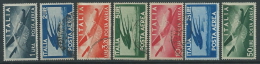 1945-46 ITALIA USATO POSTA AEREA DEMOCRATICA 7 VALORI - U22-1.2 - Airmail