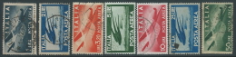 1945-46 ITALIA USATO POSTA AEREA DEMOCRATICA 7 VALORI - U22-2.3 - Luftpost