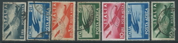 1945-46 ITALIA USATO POSTA AEREA DEMOCRATICA 7 VALORI - U22-3.1 - Poste Aérienne