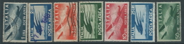 1945-46 ITALIA USATO POSTA AEREA DEMOCRATICA 7 VALORI - U22-3.3 - Airmail