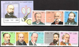 CUBA 1993 - Hommes De Science (8 + BF) - Unused Stamps