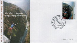 BUNGY JUMPING Extreme Sports FDC 2012 NEPAL - Springreiten