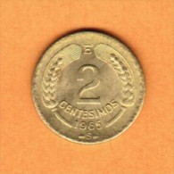 CHILE   2 CENTESIMOS 1965 (KM # 193) - Cile