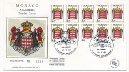 MONACO => FDC => 2,20F Armoiries - 1er Carnet - 1987 - FDC