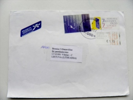 Cover Sent From Netherlands Atm Stamp Label - Briefe U. Dokumente