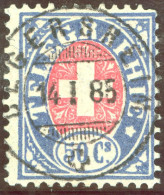 Heimat SG Degersheim 1885-01-14 Poststempel Auf Telegraphen-Marke Zu# 16 Voll-O - Telegrafo