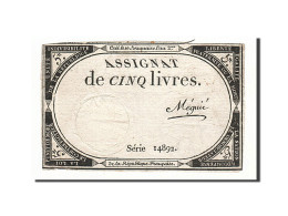 Billet, France, 5 Livres, 1793, 1793-10-31, Mégnié, TTB, KM:A76, Lafaurie:171 - Assignats