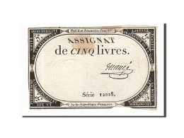 Billet, France, 5 Livres, 1793, 1793-10-31, Maugé, TTB, KM:A76, Lafaurie:171 - Assignats