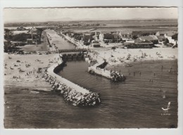 CPSM MAUGUIO (Hérault) - CARNON PLAGE En Avion Au Dessus De......L'entrée Du Canal - Mauguio