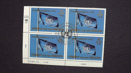 UNO-Wien 350 Oo/FDC-cancelled Eckrandviererblock ´C´, Verleihung Des Friedensnobelpreises An Die Vereinten Nationen - Used Stamps