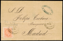 GERONA - EDI O 210 - CARTA CIRC. A MADRID CON MAT. TREBOL "FIGUERAS - Covers & Documents