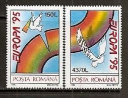 RUMANIA / ROMANIA AÑO 1995 YVERT Nº 4244/45 ** MNH Sellos Nuevos Sin Fijasellos - EUROPA - PAZ Y LIBERTAD - Nuovi