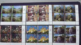 UNO-Wien 351/6 Yv 364/9 Oo/FDC-cancelled Eckrandviererblock ´D´, UNESCO-Welterbe In Österreich - Used Stamps