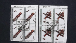 UNO-Wien 361/2 Yv 374/5 Sc 312/3  Oo/FDC-cancelled Eckrandviererblock ´B´,Unabhängigkeit Osttimors - Used Stamps