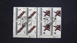 UNO-Wien 361/2 Yv 374/5 Sc 312/3  Oo/FDC-cancelled Eckrandviererblock ´C´,Unabhängigkeit Osttimors - Used Stamps
