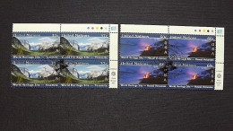 UNO-Wien 397/8 Yv 410/1 Oo/FDC-cancelled Eckrandviererblock ´B´,UNESCO-Welterbe: USA - Used Stamps