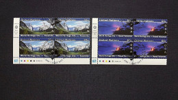 UNO-Wien 397/8 Yv 410/1 Oo/FDC-cancelled Eckrandviererblock ´C´,UNESCO-Welterbe: USA - Used Stamps