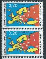 [13] Variétés Services N° 105 Conseil De L'Europe Orange Au Lieu De Rouge  + Normal ** - Unused Stamps