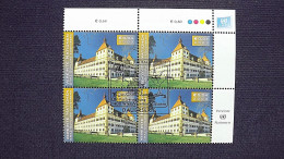 UNO-Wien 396 Oo/FDC-cancelled Eckrandviererblock ´B´, UNESCO-Welterbe, Schloss Eggenberg, Graz - Usati