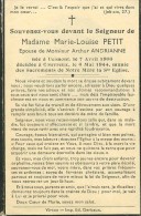 Rouvroy Couvreux Marie Louise Petit Ucimont 1906 Couvreux 1944 - Rouvroy