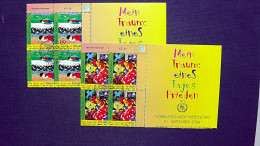 UNO-Wien 428/9 Yv 440/1 Oo/FDC-cancelled Eckrandviererblock ´B´, Weltfriedenstag: Mein Traum Vom Frieden - Used Stamps