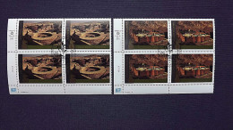 UNO-Wien 443/4 Oo/FDC-cancelled Eckrandviererblock ´C´, UNESCO-Welterbe: Ägypten - Used Stamps