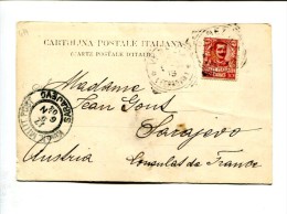 ITALIE - Cp Affranchie à 10c Pour Sarajevo + Cachet Postal Militaire (empire Autrichien) - Non Classés