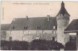 Cpa MONTS SUR GUESNES  Les Vieux Chateaux Et L Hotel  ( RARE Hotel Du Commerce° - Monts Sur Guesnes