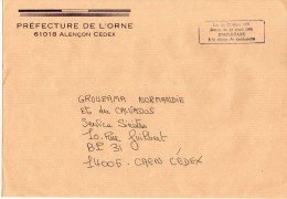 Lettre Taxée-Préfec De L'Orne-rect 52x18 "Loi Du 29 Mars 1889 Décret Du 16 Avril 1889 SIMPLE TAXE à La Charge Du Destina - 1960-.... Covers & Documents