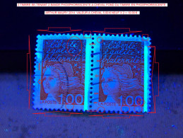 * 1997 N° 3089   A  CHEVAL UNE BARRE PHOSPHORESCENTE   SE-TENANT  TIMBRES   MARIANNE DE LUQUET   OBLITÉRÉ - Used Stamps