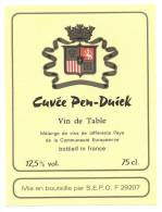 Etiquette De Vin De Table  -  Cuvée Pen  Duick  -  SEPO (29) - Bateaux à Voile & Voiliers