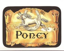 Etiquettes De Vin De Table -    Poney    -  Thèmes Chevaux  Fer à Cheval  -  Le Fur à Landerneau (29) - Pferde