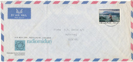 Iceland Air Mail Cover Sent To Denmark Reykjavik 6-4-1971 Single Stamped - Luftpost