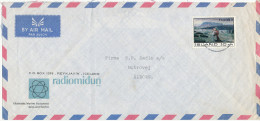 Iceland Air Mail Cover Sent To Denmark Reykjavik 6-4-1971 Single Stamped - Airmail