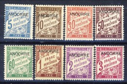 Andorra Timbre Taxe 1931-32 Serie N. 1-8 MVLH Catalogo € 65 - Ungebraucht