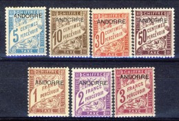 Andorra Timbre Taxe 1931-32 Serie N. 1-4; 6-8 MVLH (manca N. 5) Catalogo € 30 - Ongebruikt