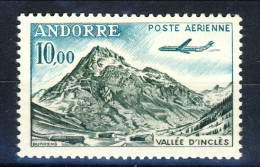 Andorra 1961-64 Posta Aerea N. 8 Vallé D'Inclès Fr. 10 MNH Catalogo € 5,50 - Poste Aérienne