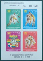 Colombia 1961, Sports, Football, Volleyball, Baseball, 4val In BF IMPERFORATED - Nuovi