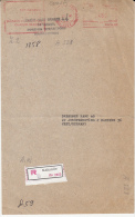 3368FM- AMOUNT 480, COMPANY ADVERTISING, RED MACHINE STAMPS ON REGISTERED COVER FRAGMENT, 1986, TURKEY - Briefe U. Dokumente