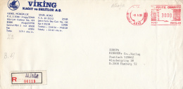 3375FM- AMOUNT 3000, ALIAGA, RED MACHINE STAMPS ON COMPANY REGISTERED SPECIAL COVER FRAGMENT, 1990, TURKEY - Brieven En Documenten