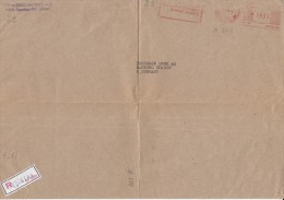 35655- AMOUNT 980, ESENTEPE, ADVERTISING, RED MACHINE STAMPS ON REGISTERED COVER FRAGMENT, 1986, TURKEY - Cartas & Documentos