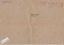35655- AMOUNT 980, ESENTEPE, ADVERTISING, RED MACHINE STAMPS ON REGISTERED COVER FRAGMENT, 1986, TURKEY - Storia Postale