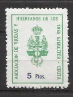 3226 -SELLOS FISCAL NUEVO MNH** HUERFANOS Y VIUDAS 3 EJERCITOS,LOCAL CEUTA,PROVINCIA DE ESPAÑA NORTE DE AFRICA.ESCASO.SP - Fiscales