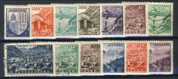 Andorra 1948-51 Lotto Di 13 Bolli Della Serie N. 119-137 Paesaggi * MLH E Usati. Catalogo € 44 - Unused Stamps