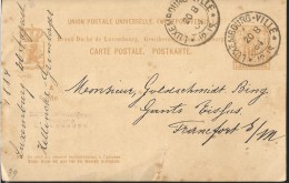 E)1884 LUXEMBURG, LION RAMPANT-SHIELD, POSTAL STATIONERY TO FRANKFURT, XF - Altri & Non Classificati