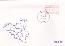 Belgien 1983 - Automatenmarken Ergänzungen Auf FDC - 28.02.1983 - Genk 1 - Andere & Zonder Classificatie