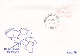 Belgien 1983 - Automatenmarken Ergänzungen Auf FDC - 28.02.1983 - Marchienne-Au-Pont 1 - Otros & Sin Clasificación