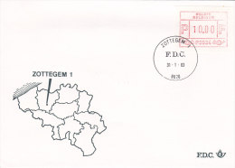 Belgien 1983 - Automatenmarken Ergänzungen Auf FDC - 31.01.1983 - Zottegem 1 - Otros & Sin Clasificación